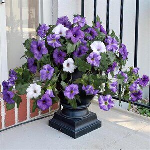 Artificial Flowers for Outdoors 2PCS Spring Faux Morning Glory Look Real Flower